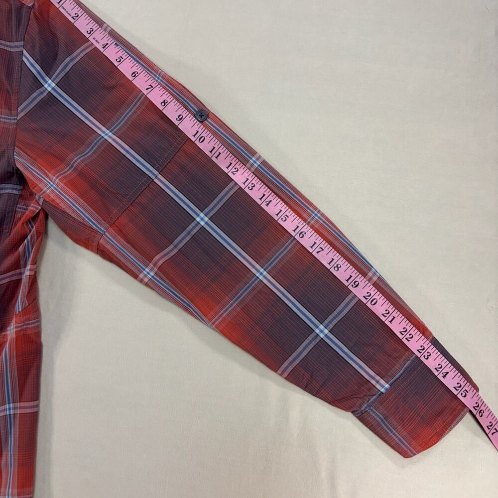 REI Men's Red and Black Plaid Long Sleeve Button Down Shirt Size Large - Picture 5 of 6